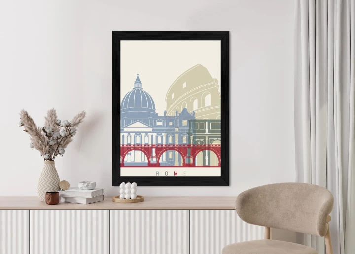 Plakat Kolorowa Ilustracja Architektura Rzymu