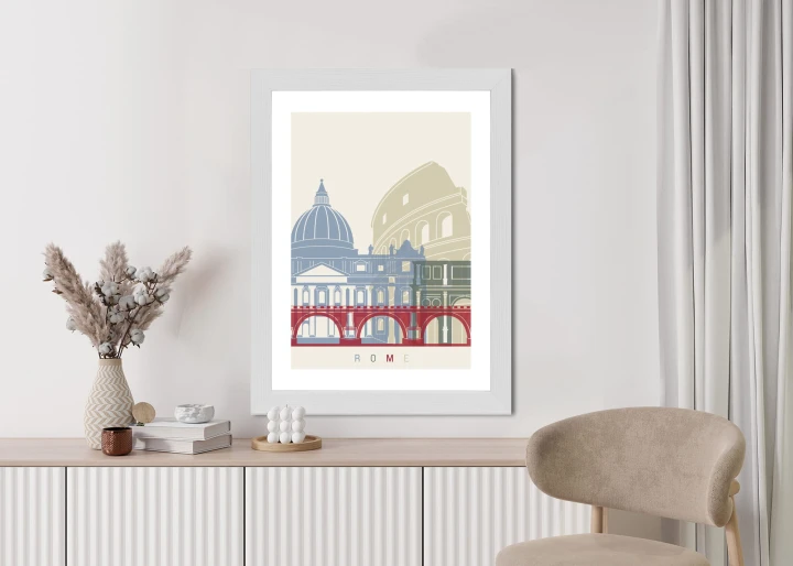 Plakat Kolorowa Ilustracja Architektura Rzymu