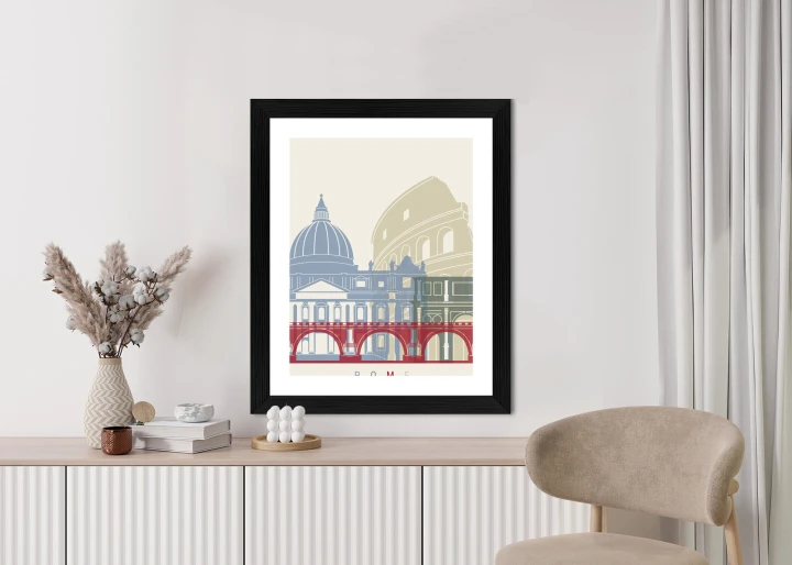 Plakat Kolorowa Ilustracja Architektura Rzymu