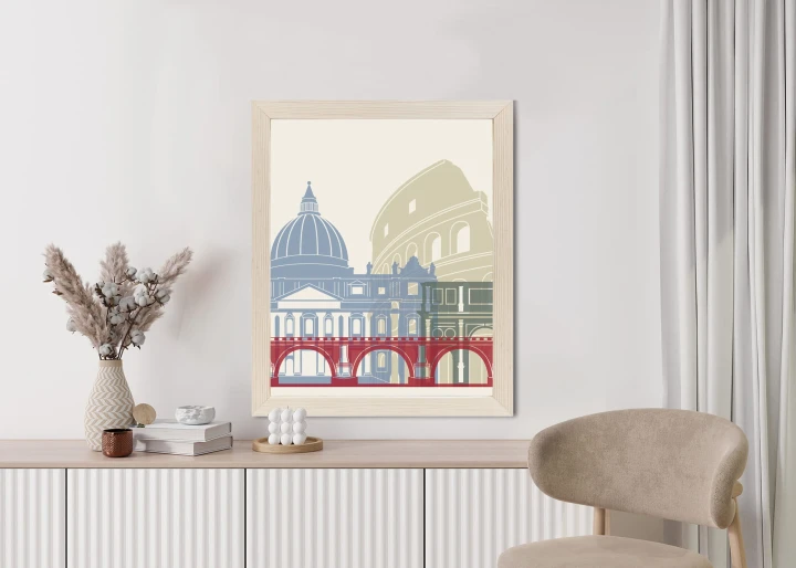 Plakat Kolorowa Ilustracja Architektura Rzymu