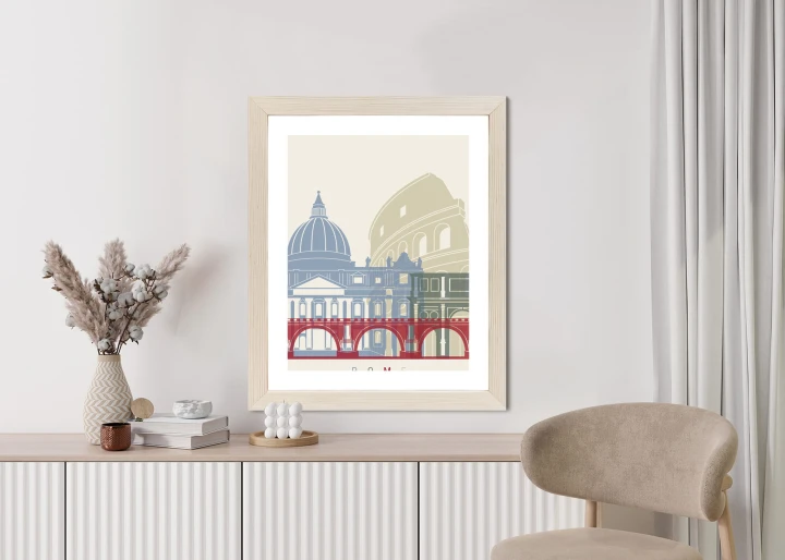 Plakat Kolorowa Ilustracja Architektura Rzymu