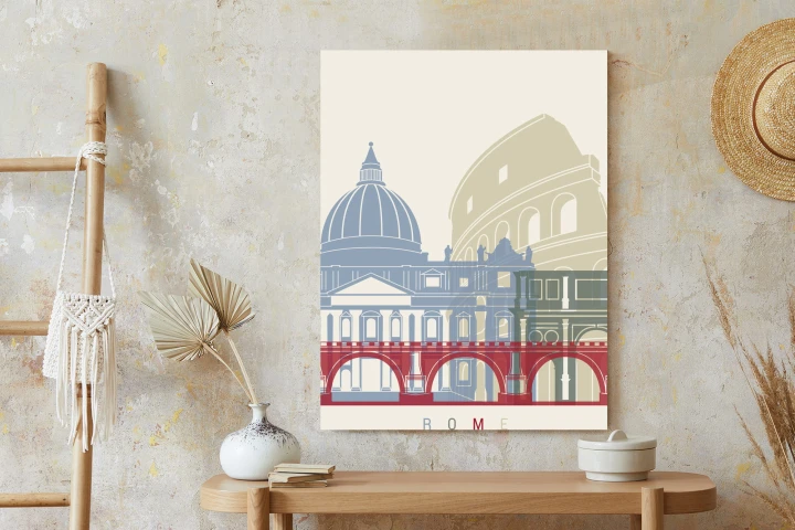 Plakat Kolorowa Ilustracja Architektura Rzymu