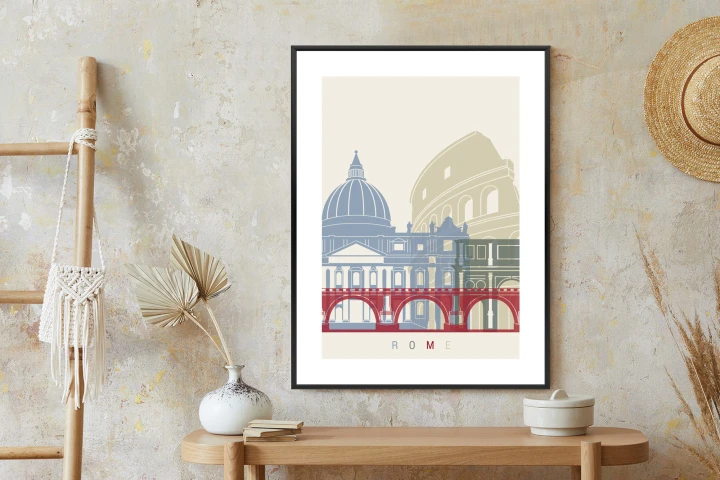 Plakat Kolorowa Ilustracja Architektura Rzymu