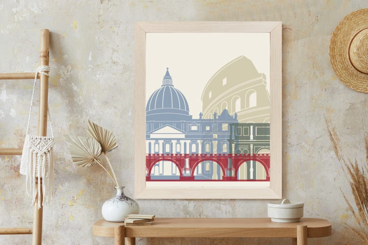 Plakat Kolorowa Ilustracja Architektura Rzymu