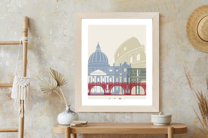 Plakat Kolorowa Ilustracja Architektura Rzymu