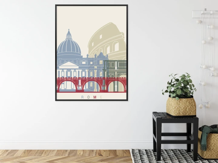 Plakat Kolorowa Ilustracja Architektura Rzymu