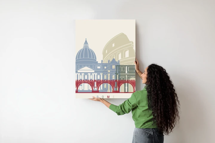 Plakat Kolorowa Ilustracja Architektura Rzymu