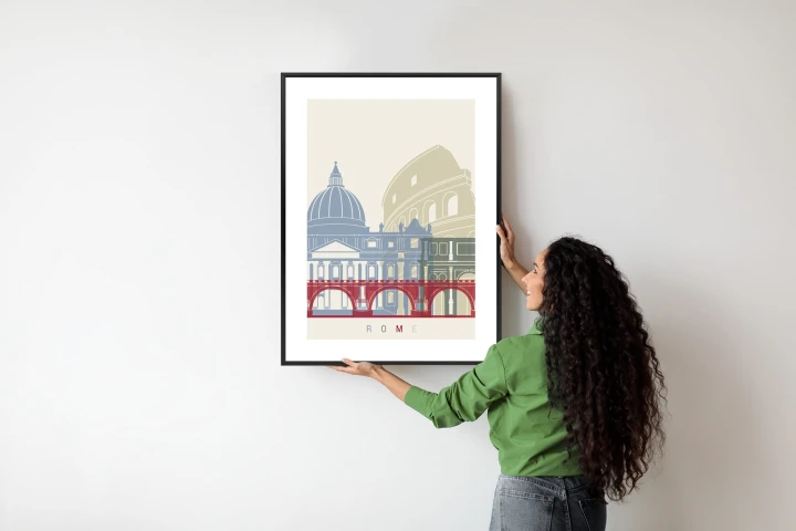 Plakat Kolorowa Ilustracja Architektura Rzymu