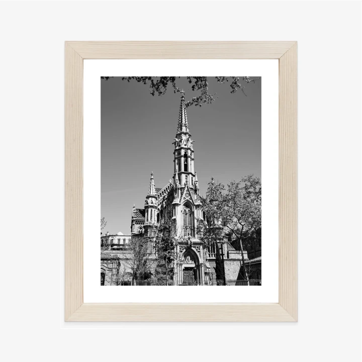 Plakat Czarno Biały Kościół W Barcelonie