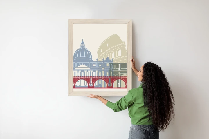 Plakat Kolorowa Ilustracja Architektura Rzymu