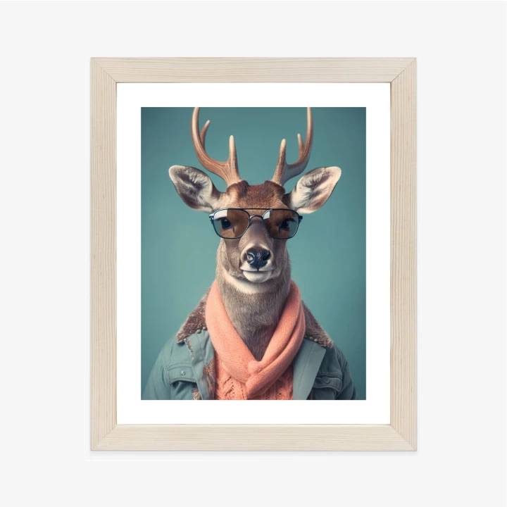 Plakat Jeleń W Modnym Stroju
