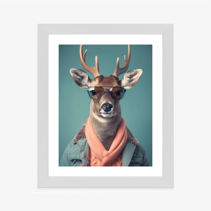 Plakat Jeleń W Modnym Stroju