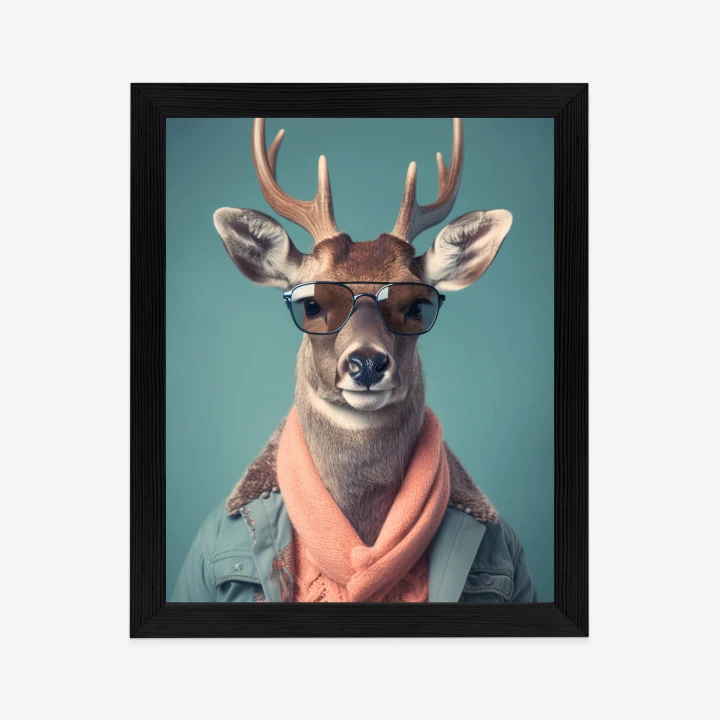 Plakat Jeleń W Modnym Stroju