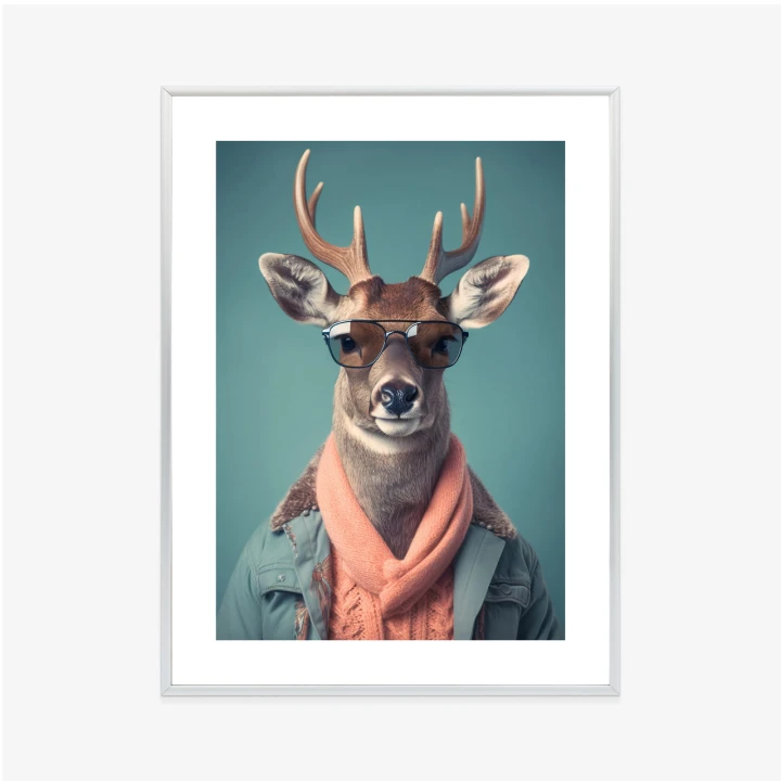 Plakat Jeleń W Modnym Stroju