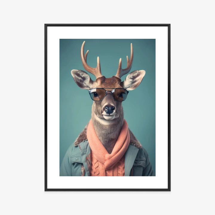 Plakat Jeleń W Modnym Stroju