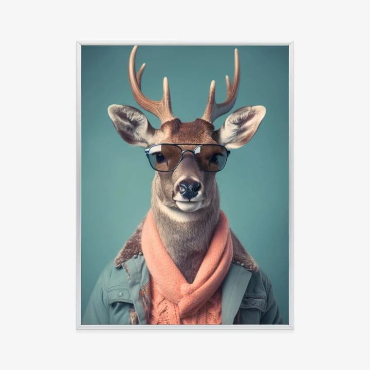 Plakat Jeleń W Modnym Stroju
