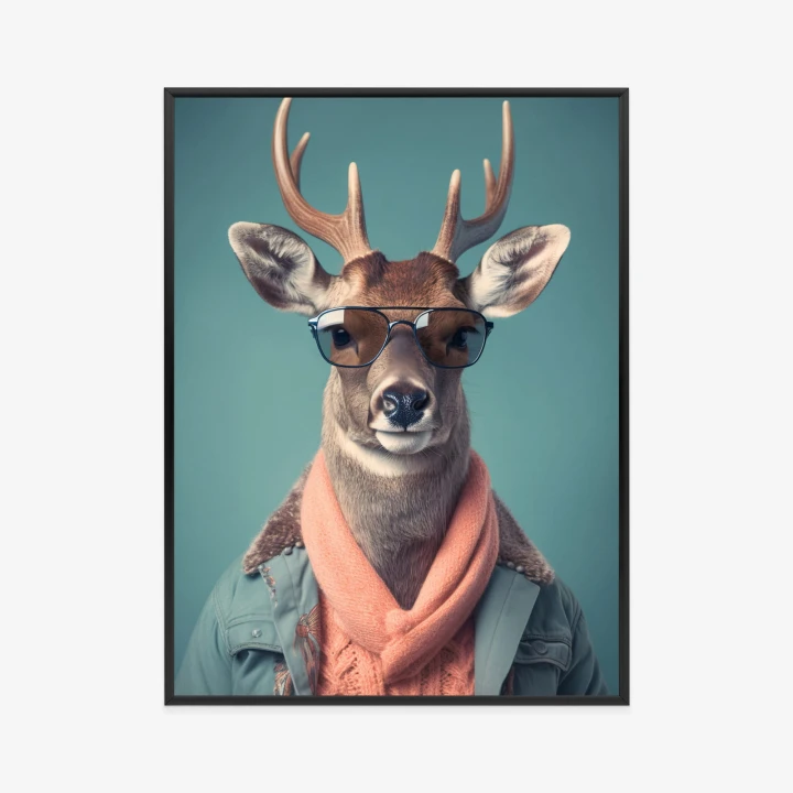 Plakat Jeleń W Modnym Stroju