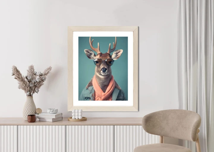 Plakat Jeleń W Modnym Stroju