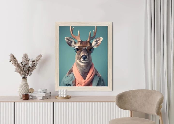Plakat Jeleń W Modnym Stroju