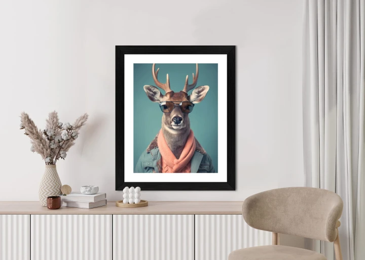 Plakat Jeleń W Modnym Stroju