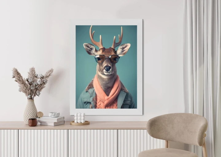 Plakat Jeleń W Modnym Stroju