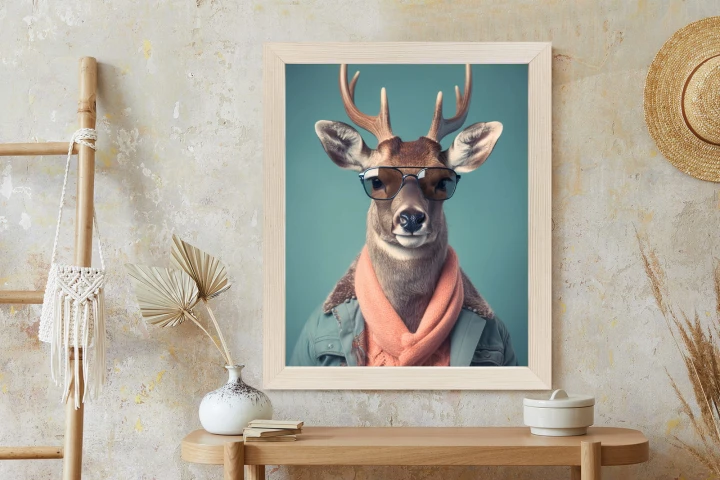Plakat Jeleń W Modnym Stroju