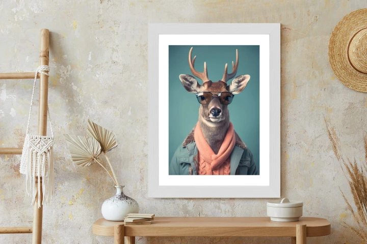 Plakat Jeleń W Modnym Stroju