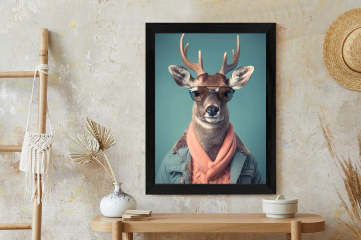 Plakat Jeleń W Modnym Stroju