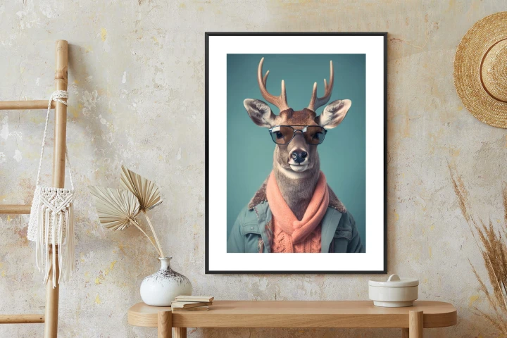 Plakat Jeleń W Modnym Stroju