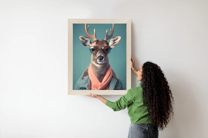 Plakat Jeleń W Modnym Stroju