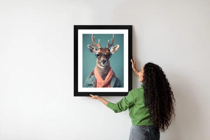 Plakat Jeleń W Modnym Stroju