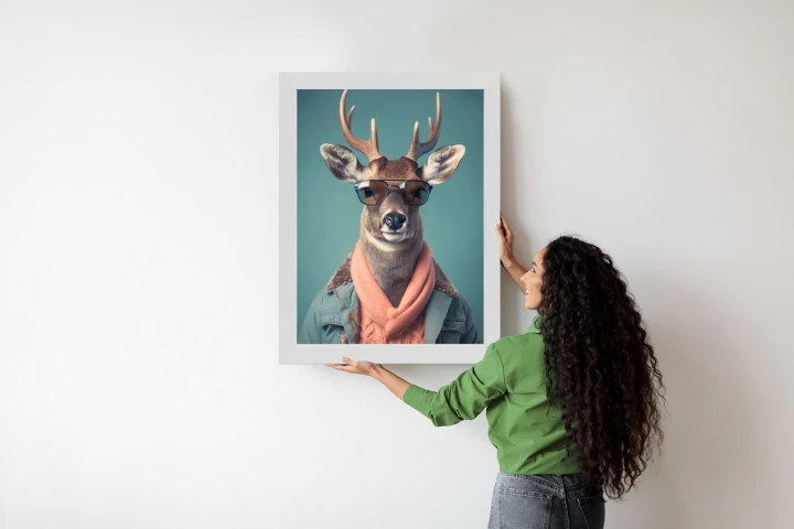 Plakat Jeleń W Modnym Stroju