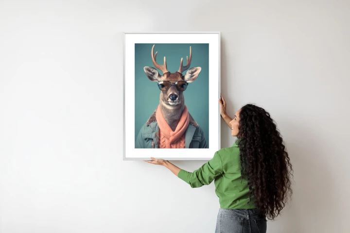 Plakat Jeleń W Modnym Stroju
