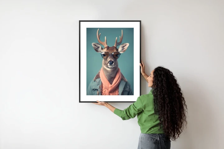 Plakat Jeleń W Modnym Stroju