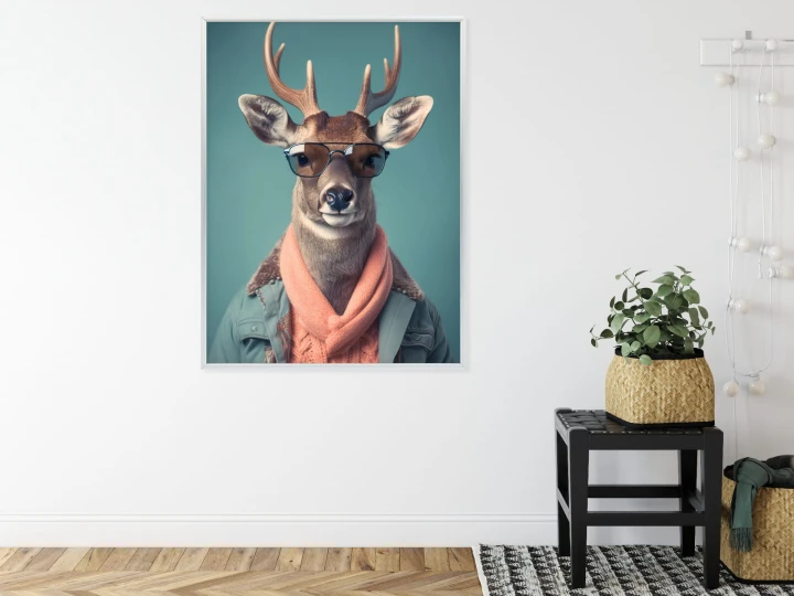 Plakat Jeleń W Modnym Stroju