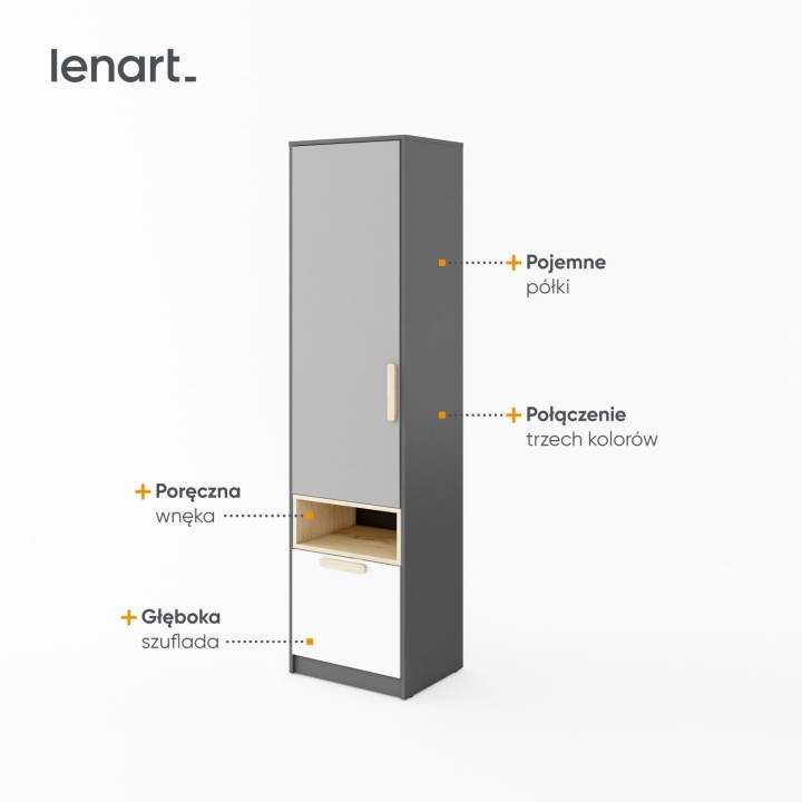 szafa słupek z półkami