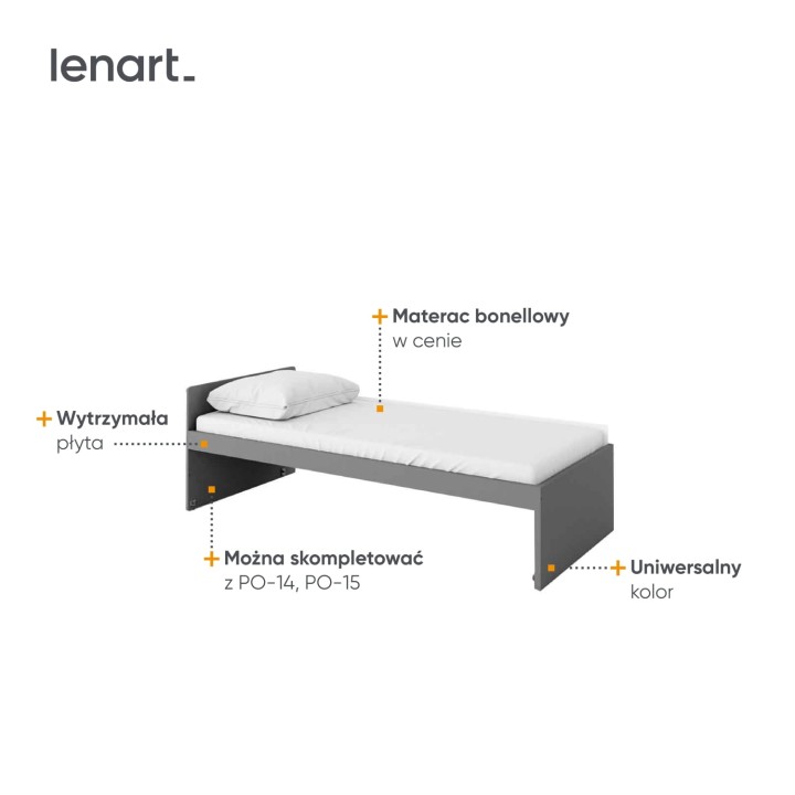 łóżko z materacem