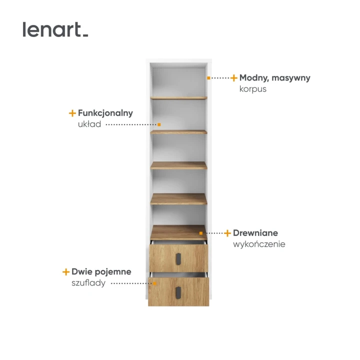 regał z szufladami